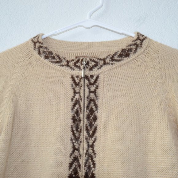 The Alpaca Connection Womens S Full Zip Sweater Nordic Print Blue Peru - Picture 4 of 16